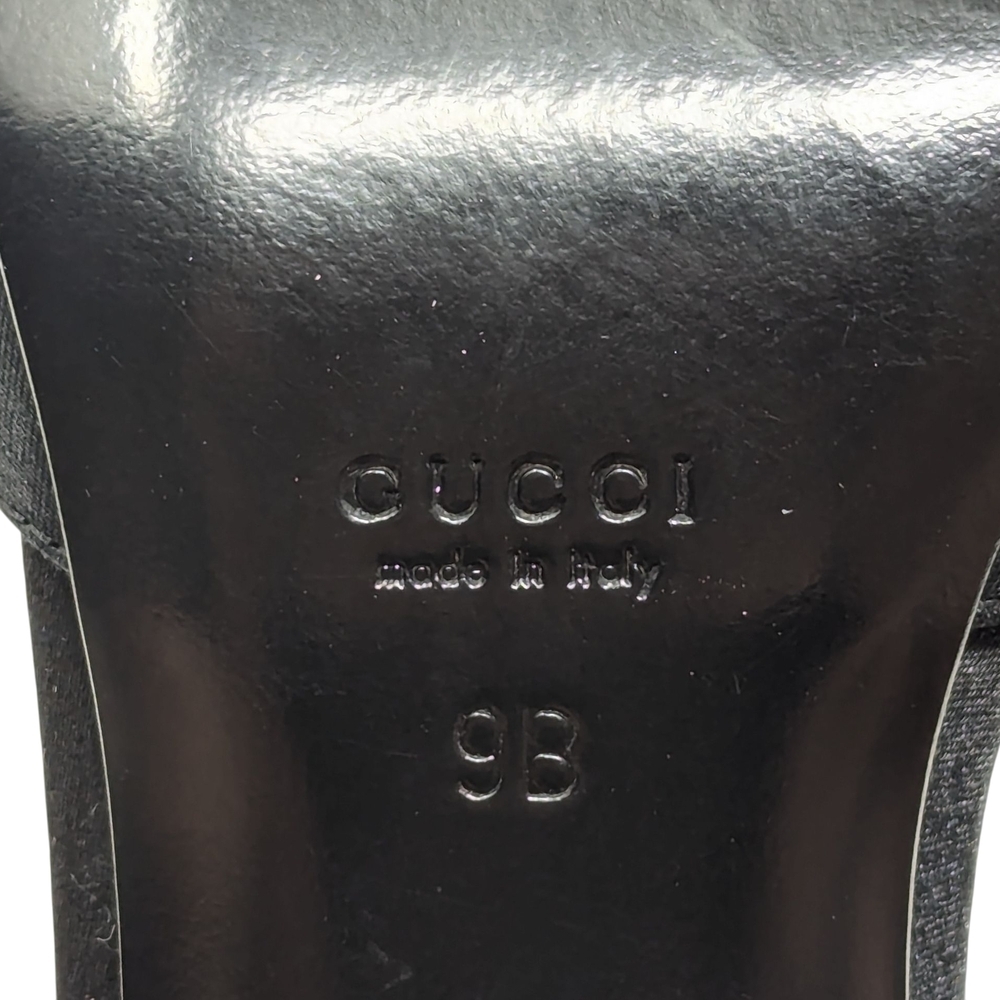 Gucci Black Satin Strappy Pointed Dress Up Evening Heels Stiletto Size 9B - Picture 9 of 14